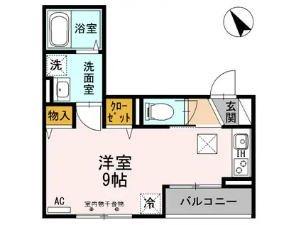 ベルファースト清水が丘2(ワンルーム/1階)の間取り写真