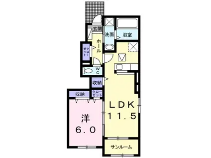アルコ イーリス II(1LDK/1階)の間取り写真