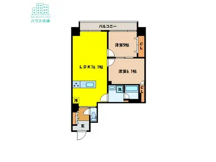 フェニックスハイツ樺島(2LDK/4階)の間取り写真