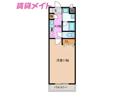 セレッソIKUWA(1K/1階)の間取り写真