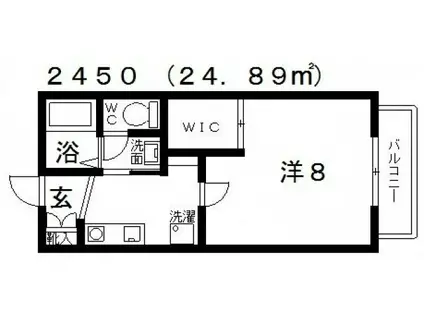 シャルムコート(1K/2階)の間取り写真