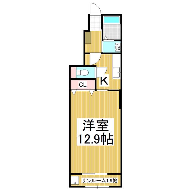 ボアソルチA(1K/1階)の間取り写真