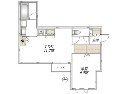 シュシュ・ドミールII(1LDK/1階)の間取り写真