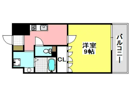 グリーンヒルIII(1K/3階)の間取り写真