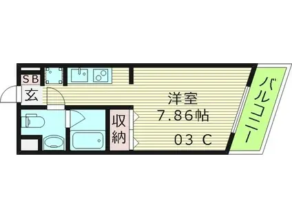 シャトーアスティナ京橋ラルゴ(1K/4階)の間取り写真