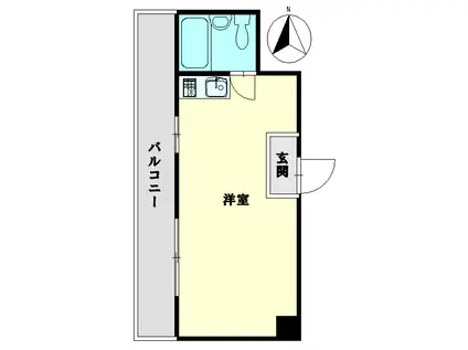 パークイースト(ワンルーム/8階)の間取り写真