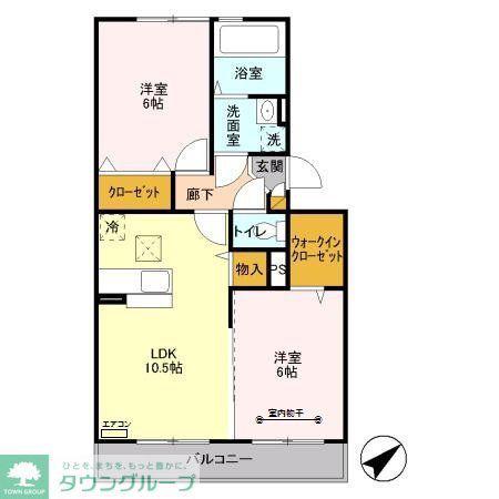 ヒルズガーデン(2LDK/1階)の間取り写真