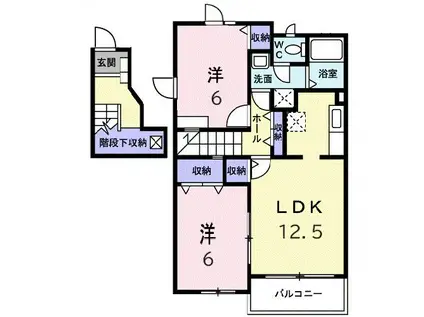 ガーデンスクエアセレシアE(2LDK/2階)の間取り写真