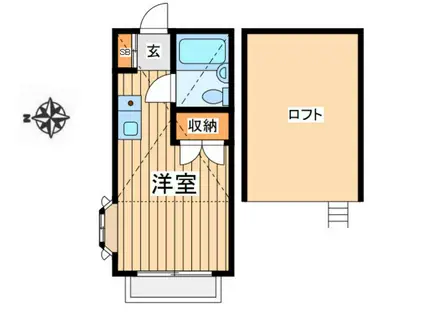 レジデンス六番館(ワンルーム/2階)の間取り写真