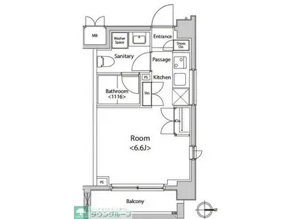 カスタリア菊川(ワンルーム/4階)の間取り写真