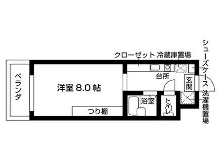 メゾンチェリーフィールドIII(1K/3階)の間取り写真
