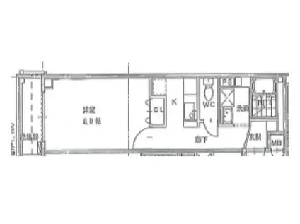 ウィステリアコート正雀(1K/2階)の間取り写真