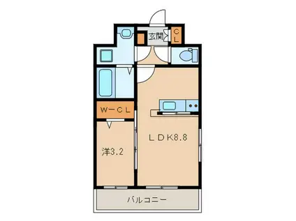 マルコビル平尾(1LDK/3階)の間取り写真