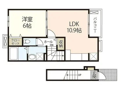 ベルフルール(1LDK/2階)の間取り写真