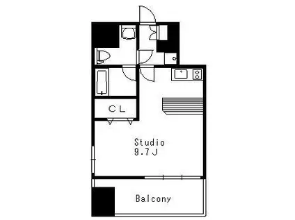 ドゥーエ両国(ワンルーム/14階)の間取り写真