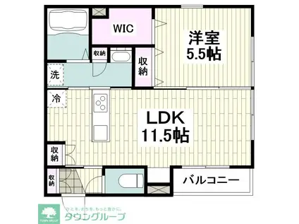 クレールエミネンス藤沢(1LDK/1階)の間取り写真