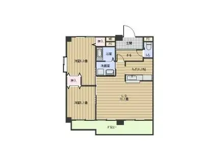 アヴニール弁天(2LDK/2階)の間取り写真