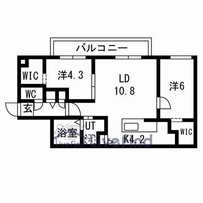 ALPHA GARDEN 豊平(2LDK/3階)の間取り写真