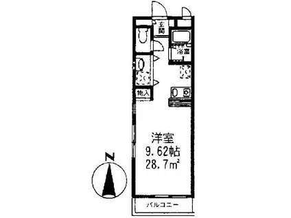 パークサイド マルイ(1K/2階)の間取り写真