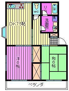 第2配島ハイツ(2DK/1階)の間取り写真