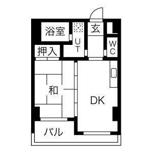 アネックス池下(1DK/2階)の間取り写真