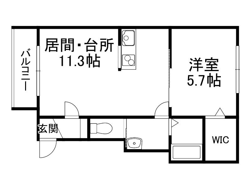 IKOIII(1LDK/3階)の間取り写真
