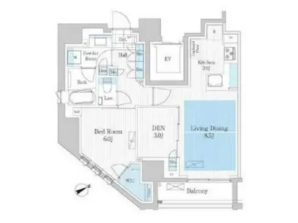 パークアクシス浅草橋II(1SLDK/12階)の間取り写真