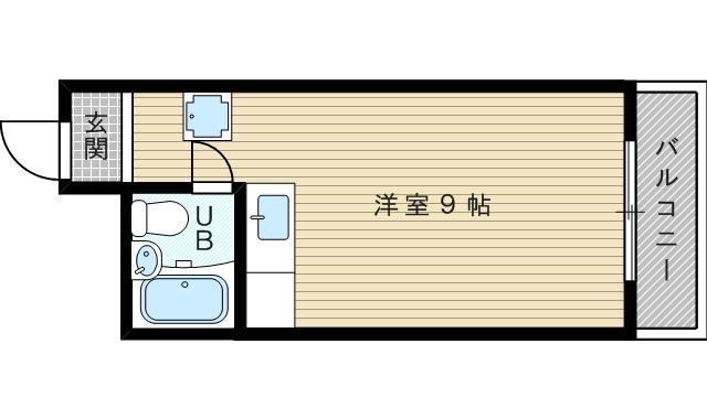 シティハイム新大阪(ワンルーム/8階)の間取り写真