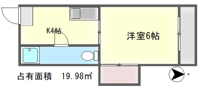晃華ハイツ(1K/3階)の間取り写真