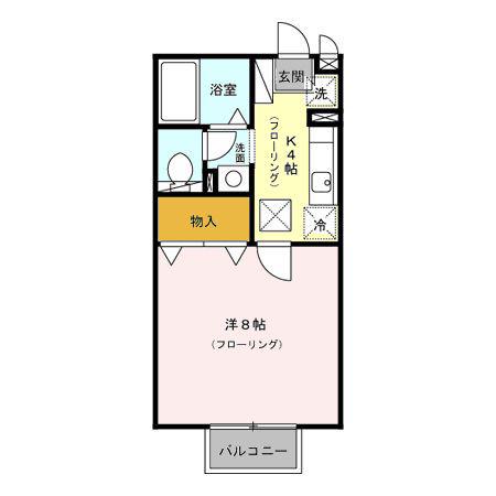 ドミトリー旭(1K/1階)の間取り写真