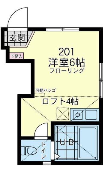 ユナイト下末吉デュエルマスター(ワンルーム/2階)の間取り写真