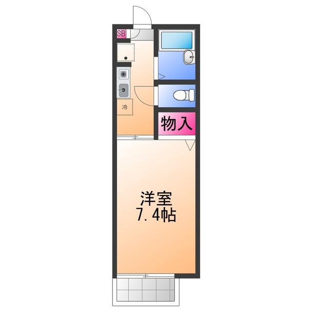 ドルチェ若宮(1K/2階)の間取り写真
