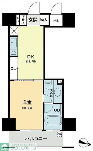 ベルファース本郷弓町(1DK/10階)の間取り写真