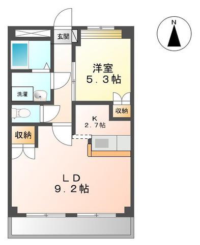 ファインコート北野I(1LDK/2階)の間取り写真