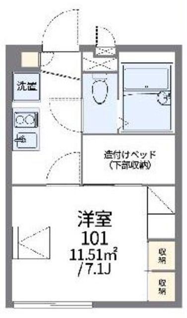 レオパレスブライト ビューティ(1K/2階)の間取り写真