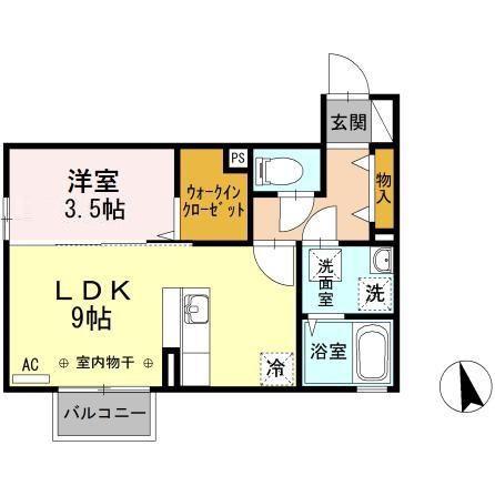 D-ROOM速星(1LDK/1階)の間取り写真