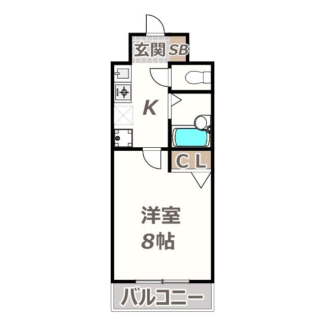 パテオ長居(1K/3階)の間取り写真