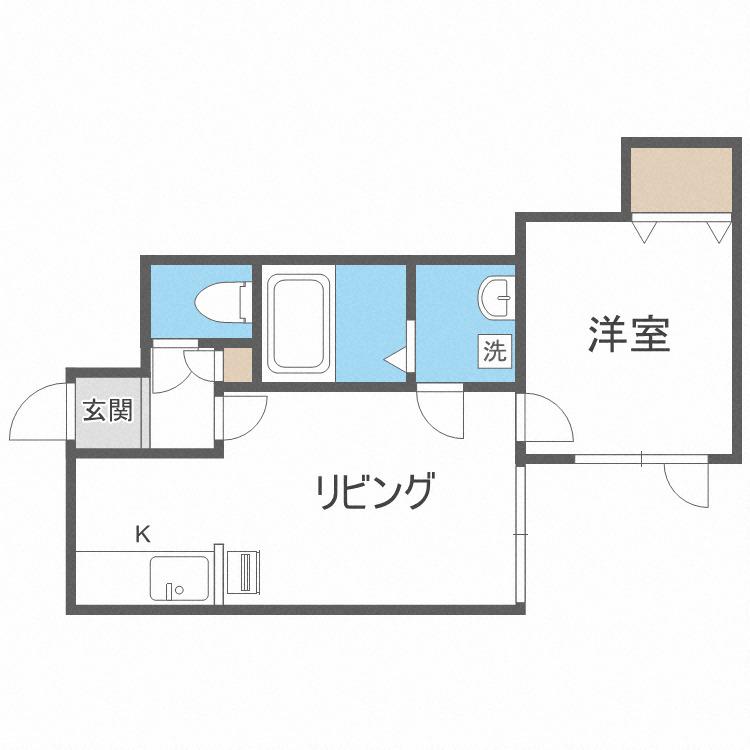 ドゥ・ムーラン(1LDK/2階)の間取り写真