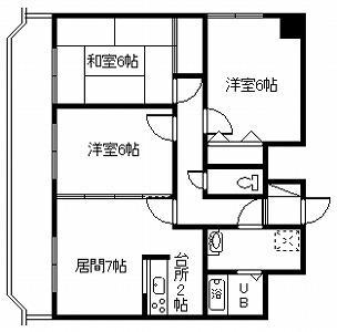 ノルテ1条通(3DK/8階)の間取り写真