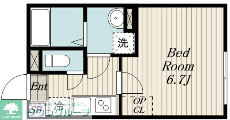 PARK ROOMS SHINJUKU NAKAI(1K/1階)の間取り写真