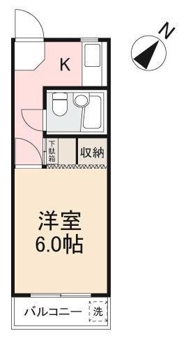サニーハイツ宮脇(1K/3階)の間取り写真