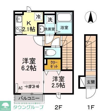 サンクタス OMORI(2K/2階)の間取り写真