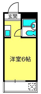ベルハイツ所沢(1K/2階)の間取り写真