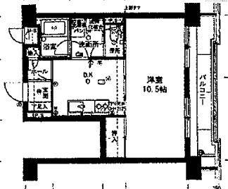 ダイアパレス大手門(1DK/3階)の間取り写真