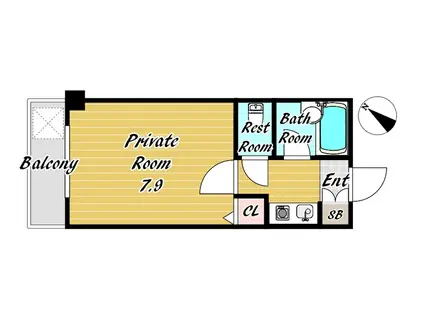 コンフォールきたんまち(1K/3階)の間取り写真