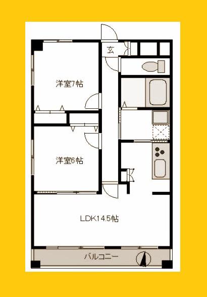 BELLE FLEUR(2LDK/3階)の間取り写真