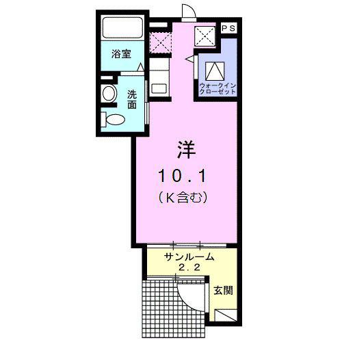 モンテセレノII(ワンルーム/1階)の間取り写真