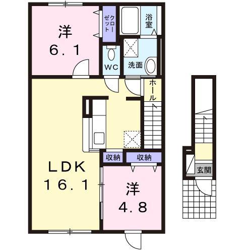 ベル オーブ(2LDK/2階)の間取り写真