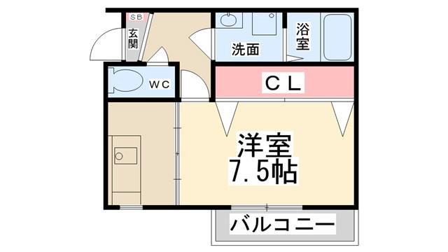 小戸日進ビル(1K/2階)の間取り写真