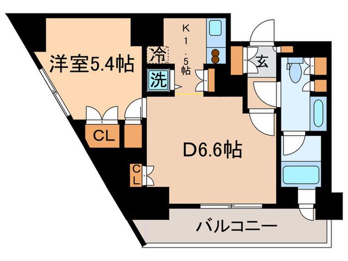 PARK AXIS 本郷の杜(1DK/5階)の間取り写真